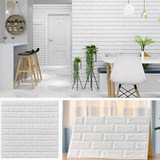 3D Brick Wall Panel-White
