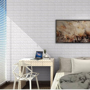 3D Brick Wall Panel-White