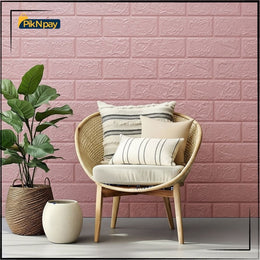 3D Brick Wall Panel -Light Pink