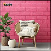 3D Brick Wall Panel -Shocking Pink