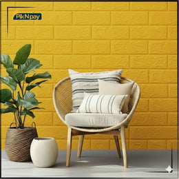 3D Brick Wall Panel -Yellow